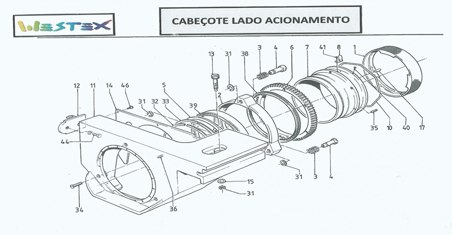 Cabeçote lado acionamento