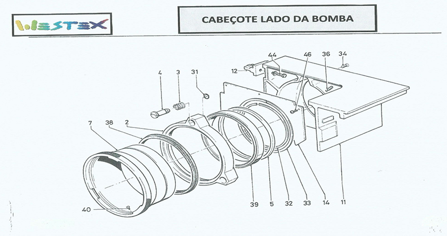 Cabeçote lado da bomba